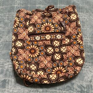 Vera Bradley Brown and Orange Floral Backpack